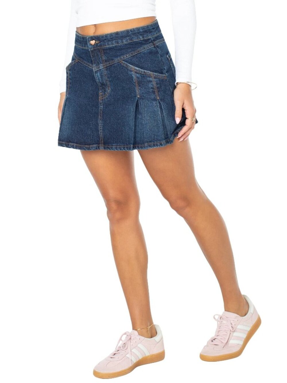 Celebrity Pink Women's Western Pleated Denim Mini Skirt - XL - New with Tags - Picture 2 of 16